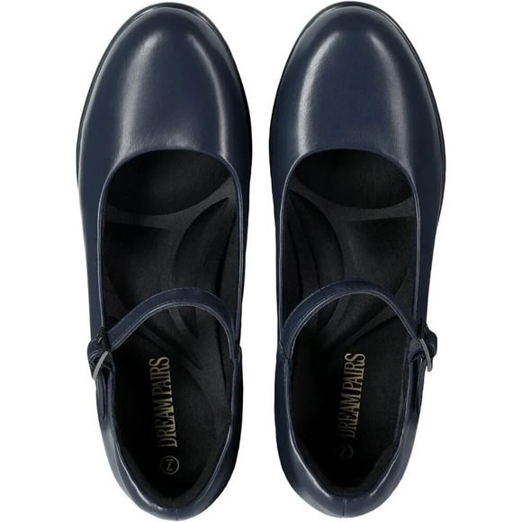 Shoes - Women's Chunky Low  Block Heels Mary Jane Closed Toe Work Pumps Round Toe Shoes